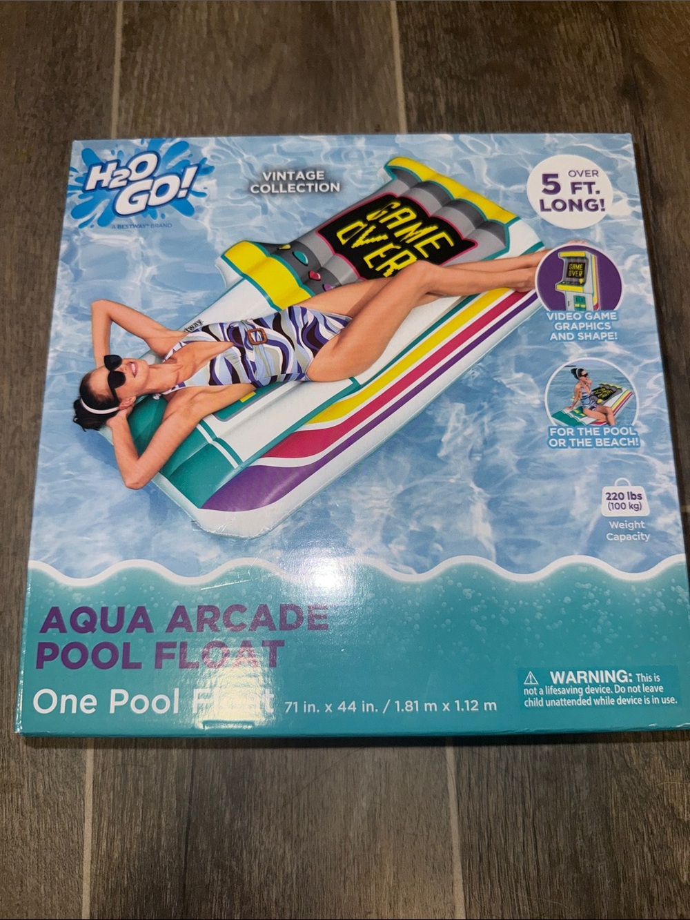 Aqua Arcade Pool Float - Multicolor 71x44 inches New in Box